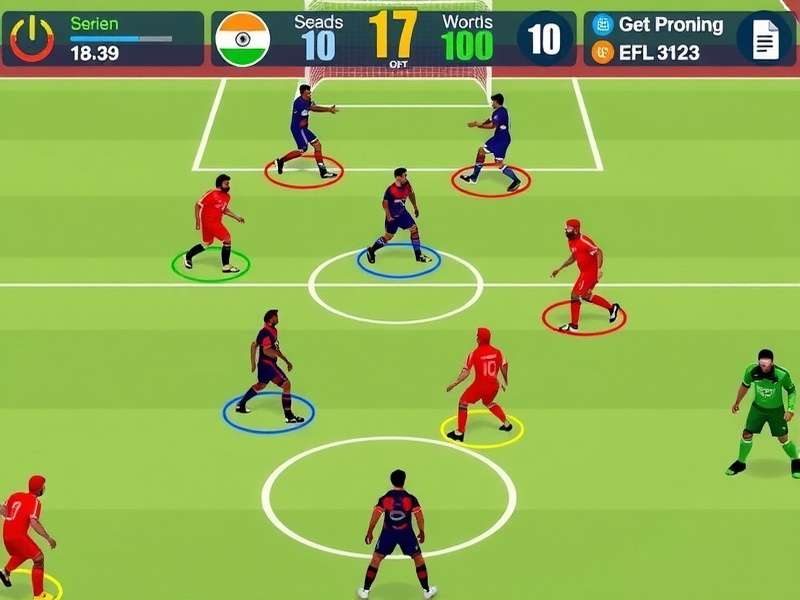Indian Handball Force gameplay screenshot showing intense handball action
